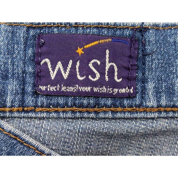 Wish Denim Jeans Women's 7M Blue Flare Leg Embroidered Floral Distressed READ* - Picture 6 of 16